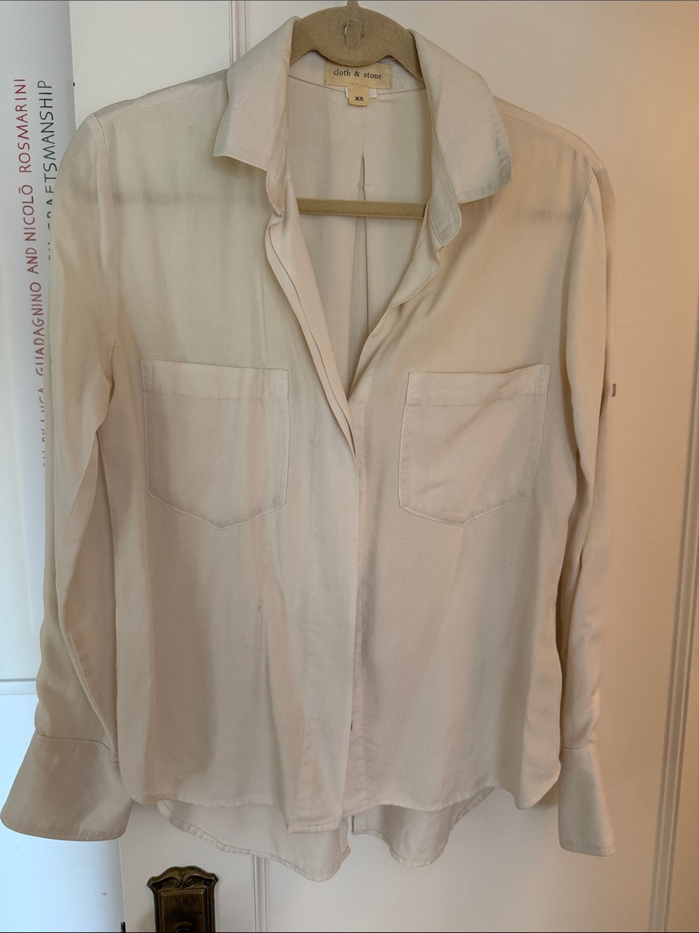 cloth & stone Cream Button-Front Utility Shirt